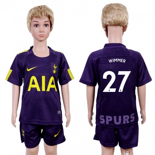 Tottenham Hotspur #27 Wimmer Sec Away Kid Soccer Club Jersey - Click Image to Close